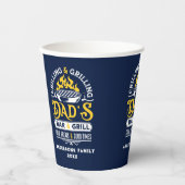 Bar- und Grilldesign von Papa 3 Pappbecher (Vorderseite)