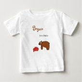 Bär und Himbeere Baby T-shirt (Vorderseite)
