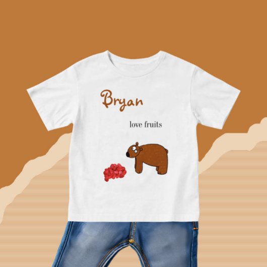 Bär und Himbeere Baby T-shirt