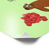 Bär und Himbeere Fotodruck (Ecke)