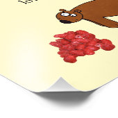 Bär und Himbeere Fotodruck (Ecke)