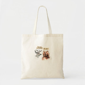Bär und Hirsch Gespräch Lustige Wildlife-Tasche Tragetasche