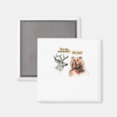 Bär und Hirsch Gespräch Lustiges Wildtier-Design Magnet (Vorderseite/Rückseite)
