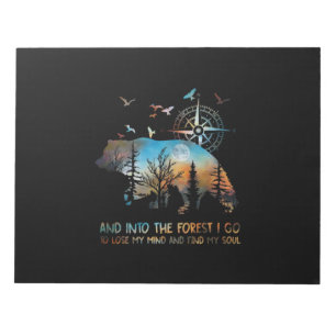 Bär und in den Wald gehe ich, um meinen Geist zu  Notizblock