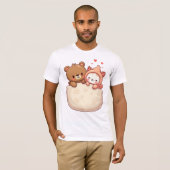 Bär und Katze Kawaii T-Shirt (Vorne ganz)