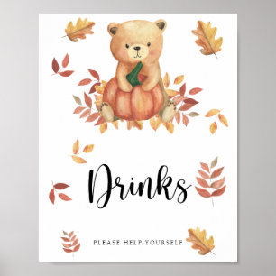 Bär und Kürbis - Getränke helfen dir selbst Poster