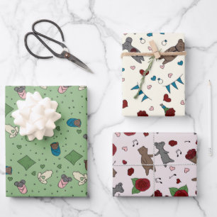 Bär und Maus Romance Verabredet Wedding Baby Geschenkpapier Set