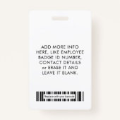 Bar und Name des eleganten Schwarz/Weiß-Fotos Ausweis (Rückseite)