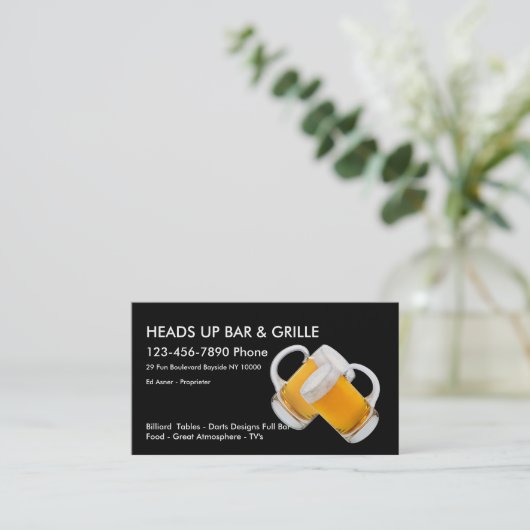 Bar und Pub-Geschäfts-Karten Visitenkarte (Stehend Vorderseite)