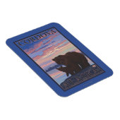 Bär und Rind - Cordova, Alaska Magnet (Rechte Seite)