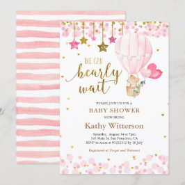 Bär und Twinkle Star Hot Air Ballon Babydusche Einladung