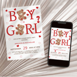 Bär- und Valentinherzen Einladung