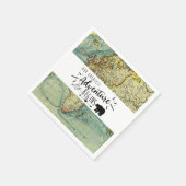 Bär Unser Bester Adventure Black and White Pfeil Serviette (Ecke)