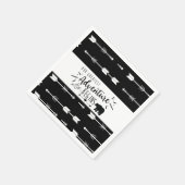 Bär Unser Bester Adventure Black and White Pfeil Serviette (Ecke)