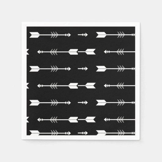 Bär Unser Bester Adventure Black and White Pfeil Serviette (Vorderseite)