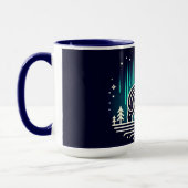 Bär unter Aurora-Lichtern Tasse (Links)
