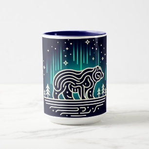 Bär unter Aurora-Lichtern Tasse