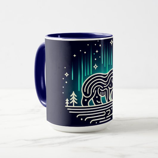 Bär unter Aurora Lights Tasse (Vorderseite Links)