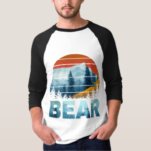 BÄR VINTAGE NATUR WILD WALD SONNENUNTERGANG T-Shirt