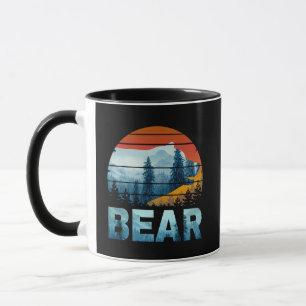 BÄR VINTAGE NATUR WILD WALD SONNENUNTERGANG TASSE