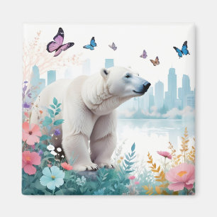Bär Vintage Tier Natur Umwelt Dekor Stadt Magnet