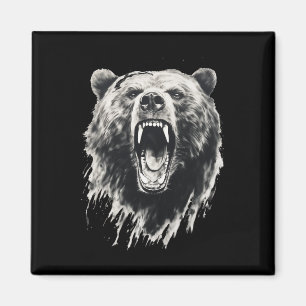 Bär Vintage wütender Grizzlybär Wandern Camping Ca Magnet