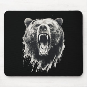 Bär Vintage Wütender Grizzlybär Wandern Camping Ca Mousepad