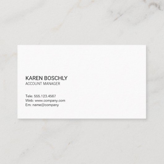 Bar Visitenkarte (Rückseite)