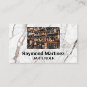 Bar | Visitenkarte aus weißem Marmor (Vorderseite)