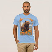 Bär von Kalifornien in Mohnlandschaft T-Shirt (Vorne ganz)