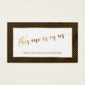 Bar Vouchers, Gold Hearts Script, Diamonds, Black (Vorderseite)