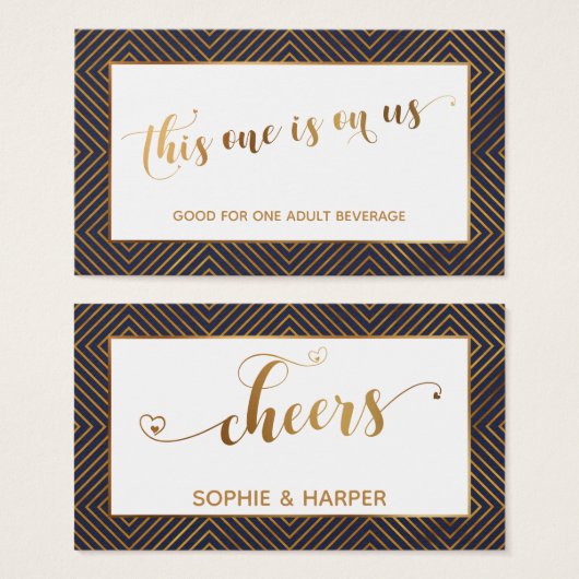 Bar Vouchers, Gold Hearts Script, Diamonds, Marine (Vorne & Hinten)