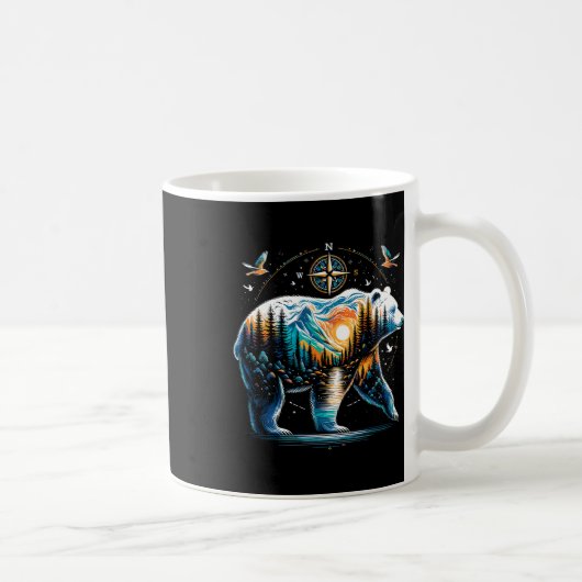 Bär Wandern Grizzly Bär Camping Camper Kaffeetasse (Rechts)