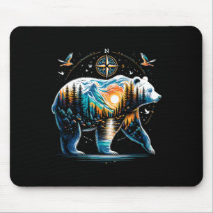 Bär Wandern Grizzly Bär Camping Camper Mousepad