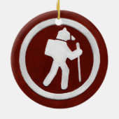 Bär-Wanderwegmarkierung Keramik Ornament (Hinten)