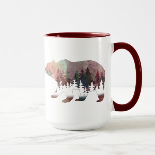 Bär Wasserfarbe Mehrfarbig Wilde Leben Tasse (Rechts)