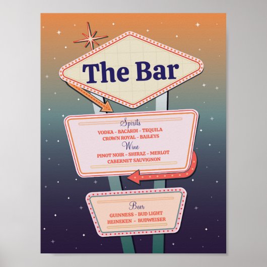 Bar Wedding Las Vegas Casinos Unterschrift Poster (Vorne)