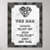Bar Wedding Steampunk Wedding Hearts Cogs Poster (Vorne)