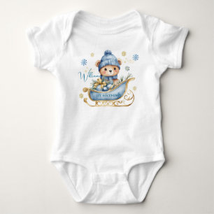 Bär Weihnachten Eins Erste Geburtstag Winter Baby Strampler