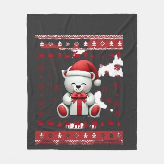 Bär Weihnachten Weihnachten (5) Fleecedecke (Vorderseite)