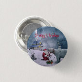 Bär, Weihnachtsmann und Kleines Haus Button (Vorne & Hinten)
