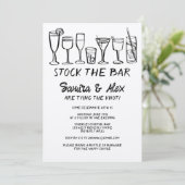 Bar Whimsical Cocktail Drinks Verlobung lagern Einladung (Stehend Vorderseite)