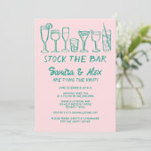 Bar Whimsical Cocktail Drinks Verlobung lagern Einladung (Stehend Vorderseite)