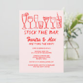 Bar Whimsical Cocktail Drinks Verlobung lagern Einladung (Stehend Vorderseite)