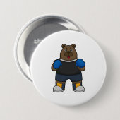 Bär wie Boxer mit Boxhandschuhen Button (Vorne & Hinten)