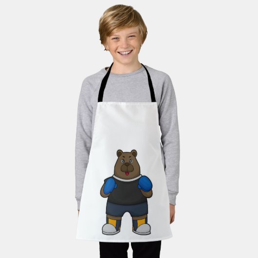 Bär wie Boxer mit Boxhandschuhen Schürze (Getragen)