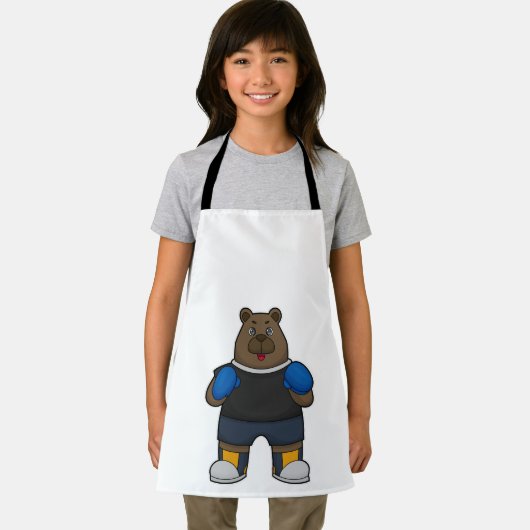 Bär wie Boxer mit Boxhandschuhen Schürze (Insitu)
