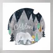 Bär Winter Berge Mond Poster (Vorne)