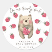 Bär - wir können frühzeitig die Babydusche warten Runder Aufkleber (Vorderseite)