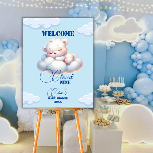 Bär Wolke neun Baby Shower Willkommensschild Acrylschild
